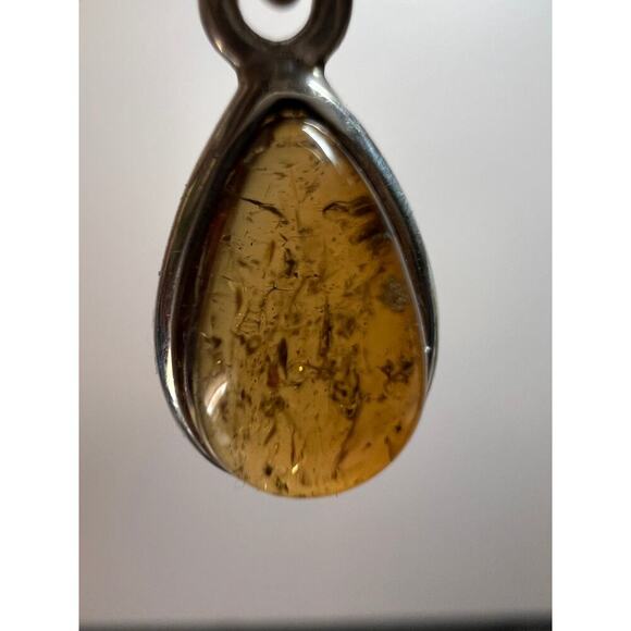 NEW Dravite orange tourmaline sterling silver teardrop pendant 1.49 grams - Picture 13 of 16